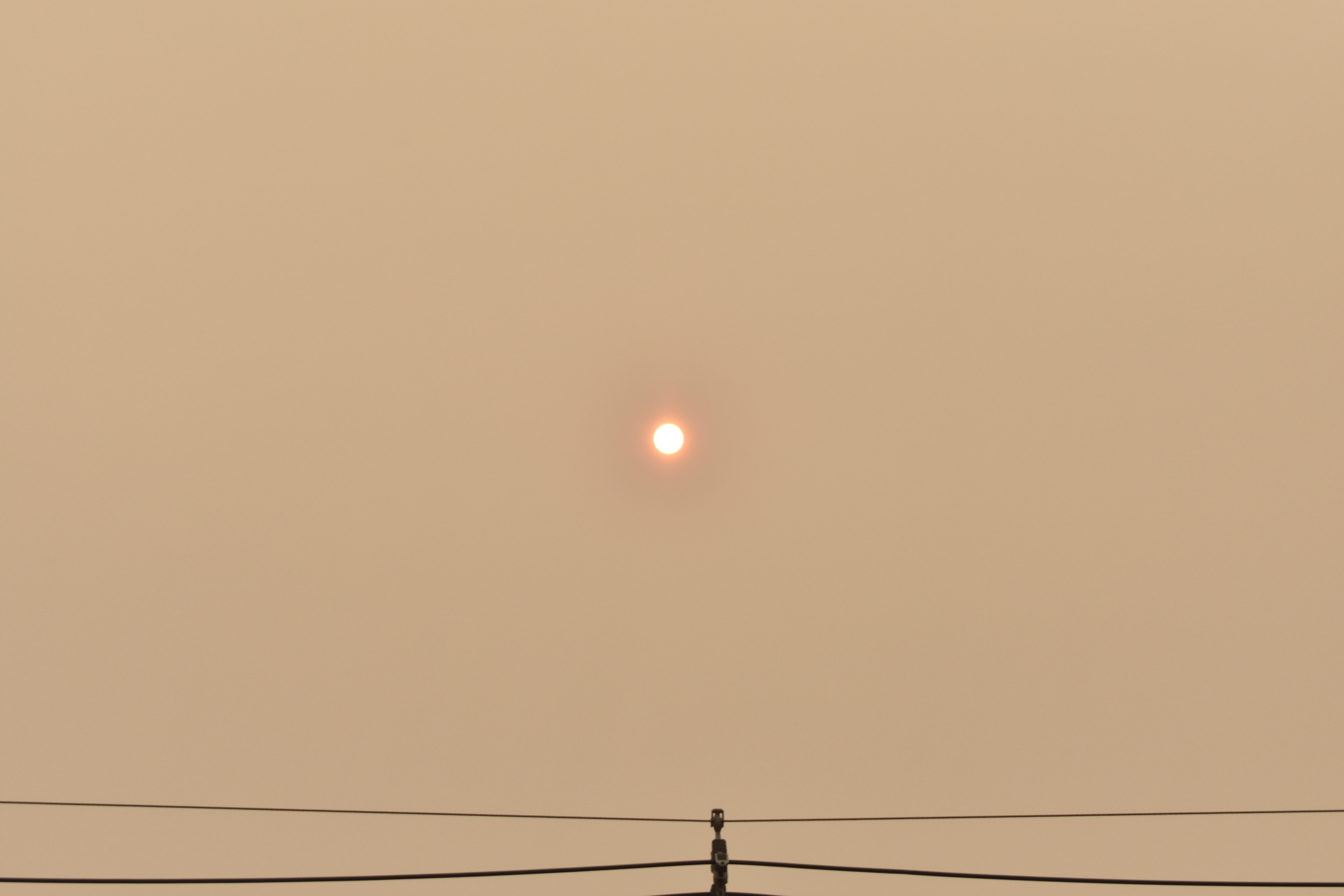 The sun appears red in Edison, New Jersey, at 17:15 EDT 2023-06-07. ZFJ/Alvin Wu