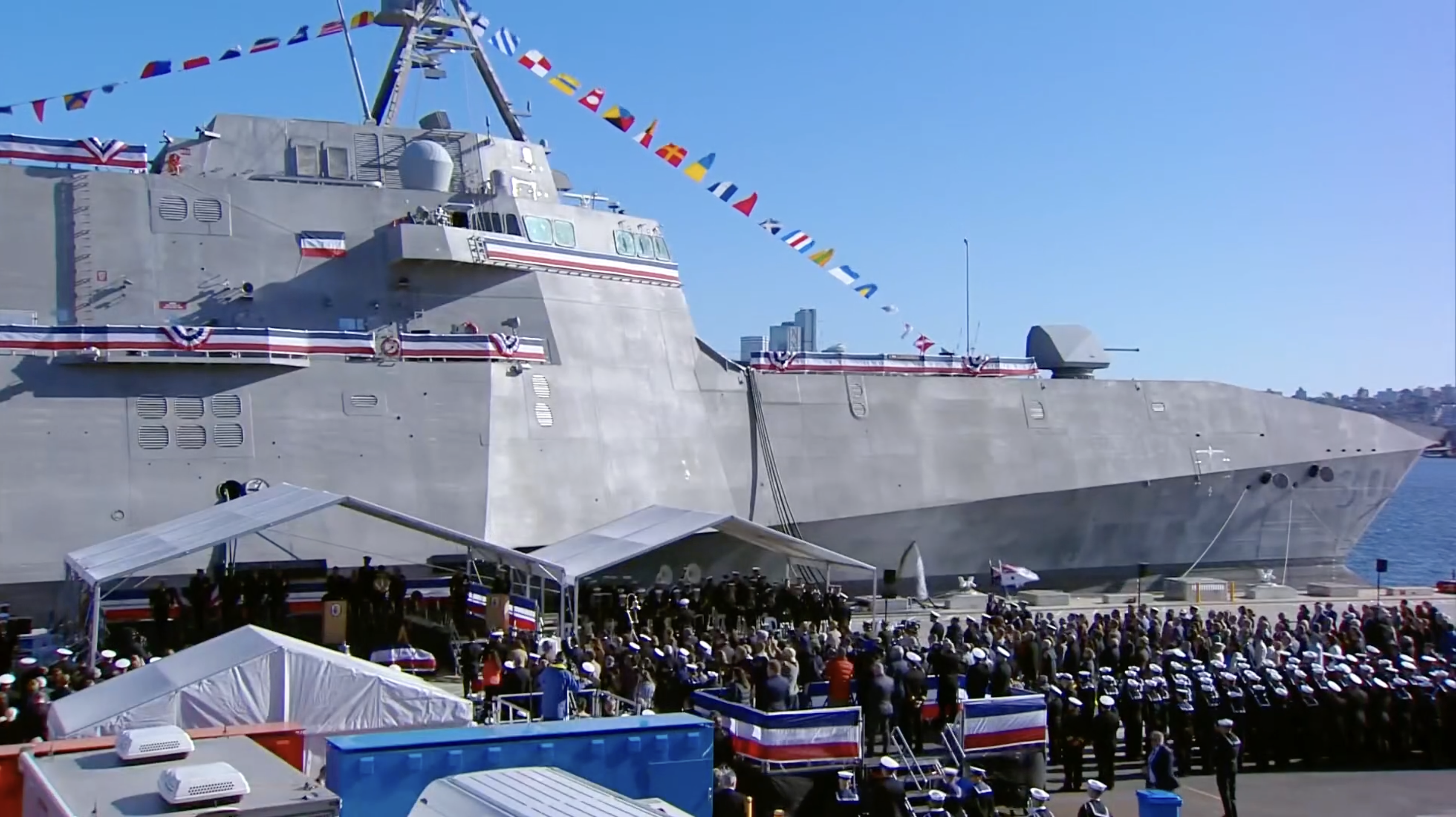 US Navy commissions littoral combat ship USS Canberra in Australia