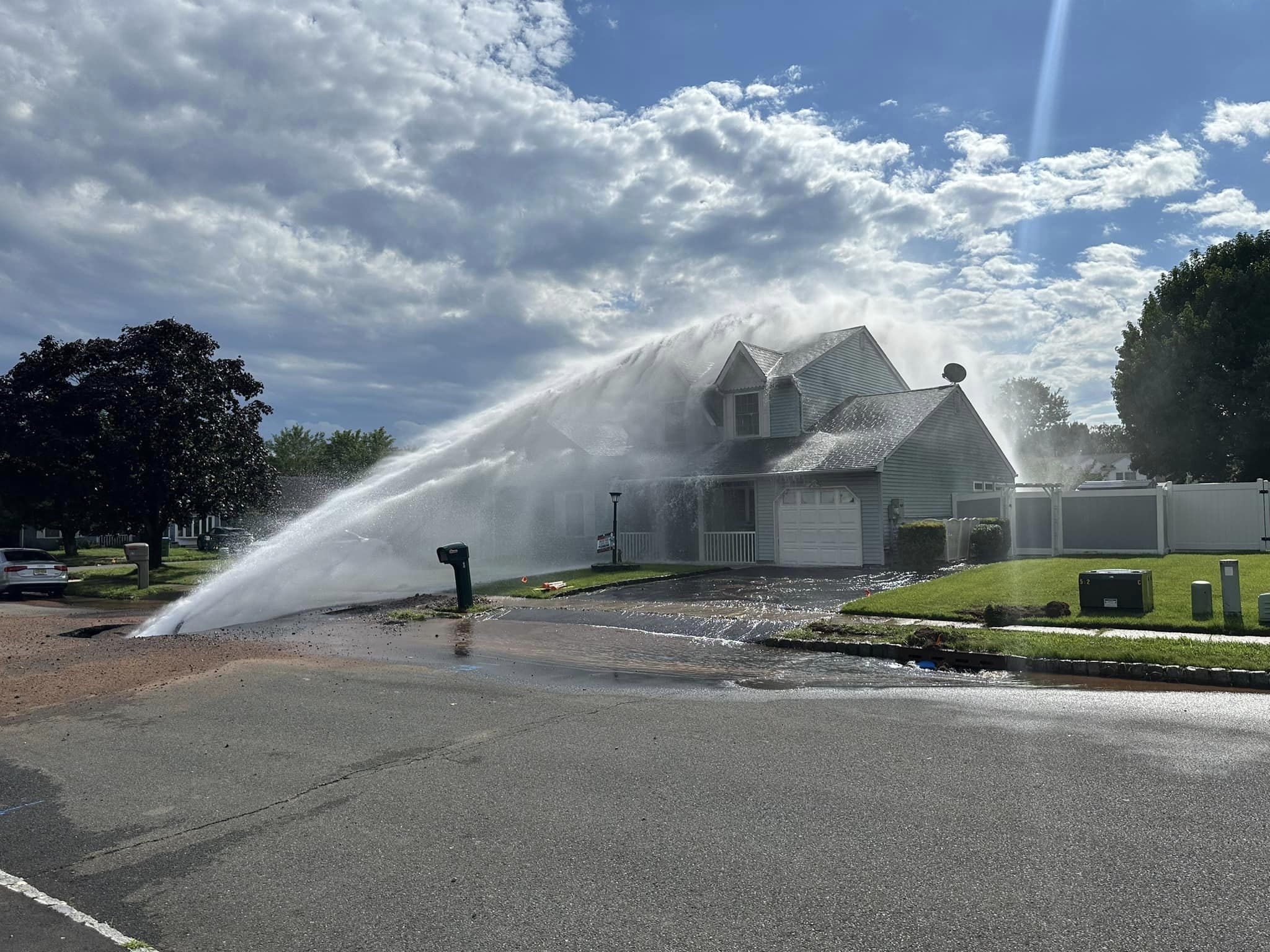 30-inch water main breaks on Woodbrook Drive