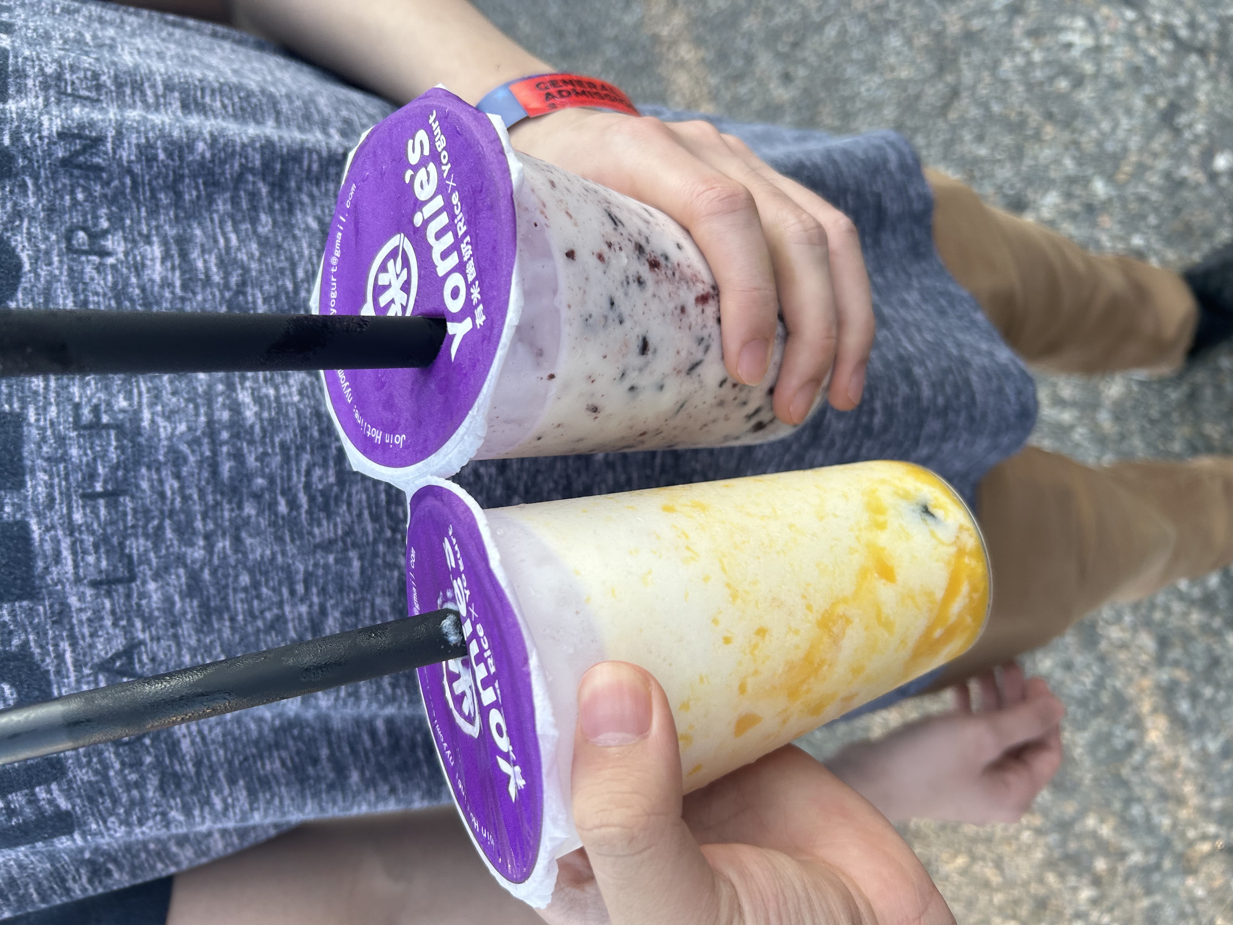 Purple rice and mango yogurts from Yomie’s Rice x Yogurt, seen at the 2024 Dream Food Fest. ZFJ/Vincent Liao